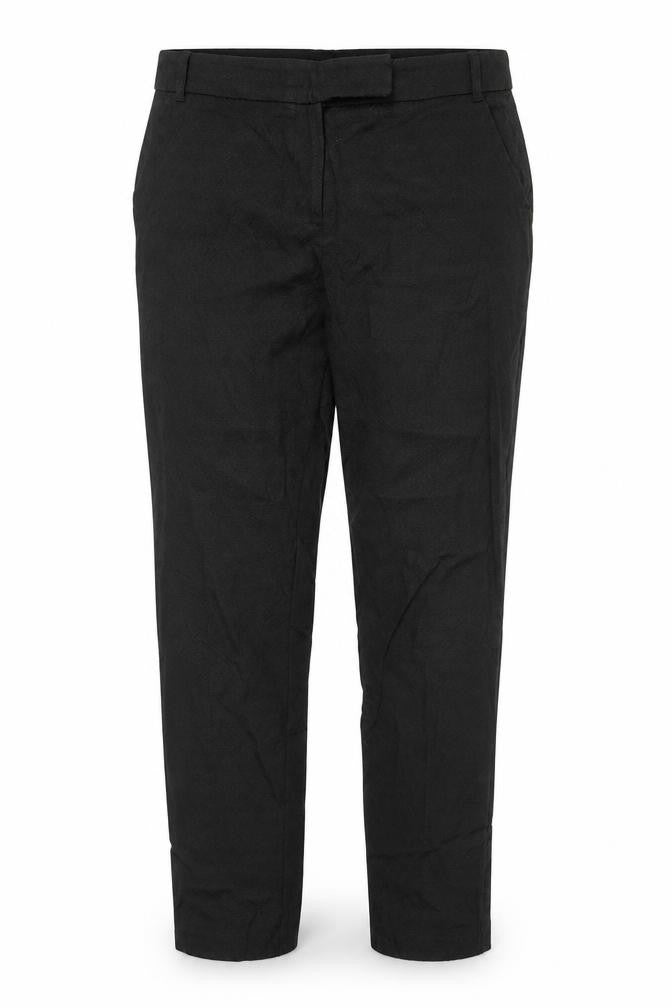 NEXT Womens Black Geometric Cotton Trousers  Size 10 L28 in Regular Buckle
