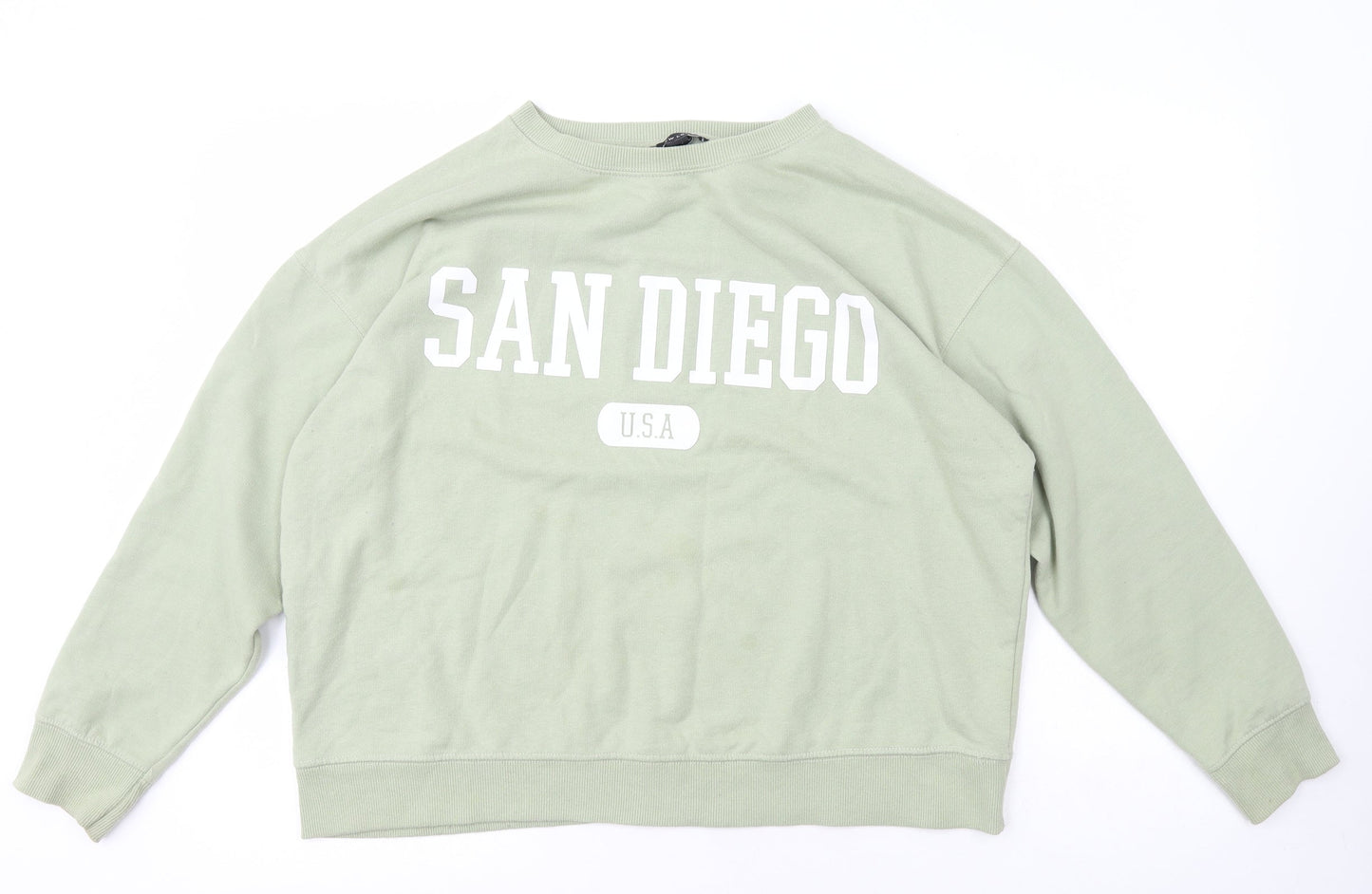 New Look Womens Green  Cotton Pullover Hoodie Size M  Pullover
