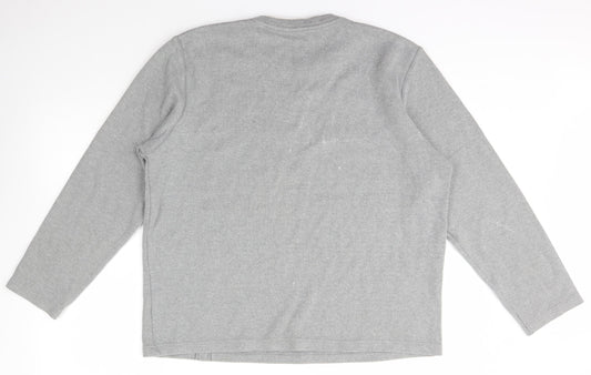 St Bernard Mens Grey V-Neck  Cotton Pullover Jumper Size XL