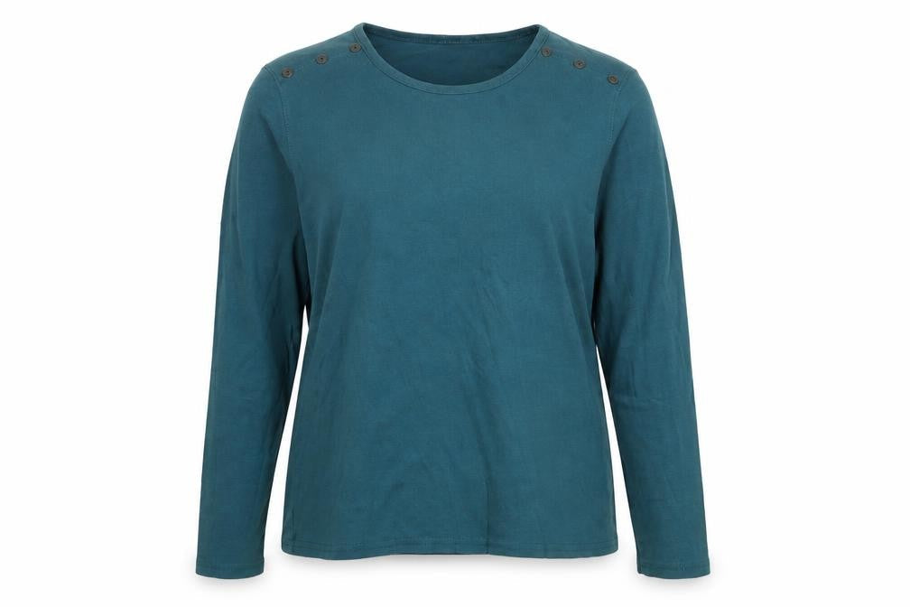 Arista Womens Blue Scoop Neck  Cotton Pullover Jumper Size 16