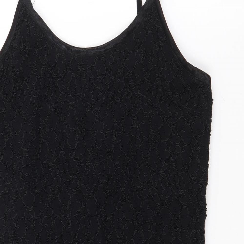 Lella Womens Black  Polyester Bodycon  Size 12  V-Neck