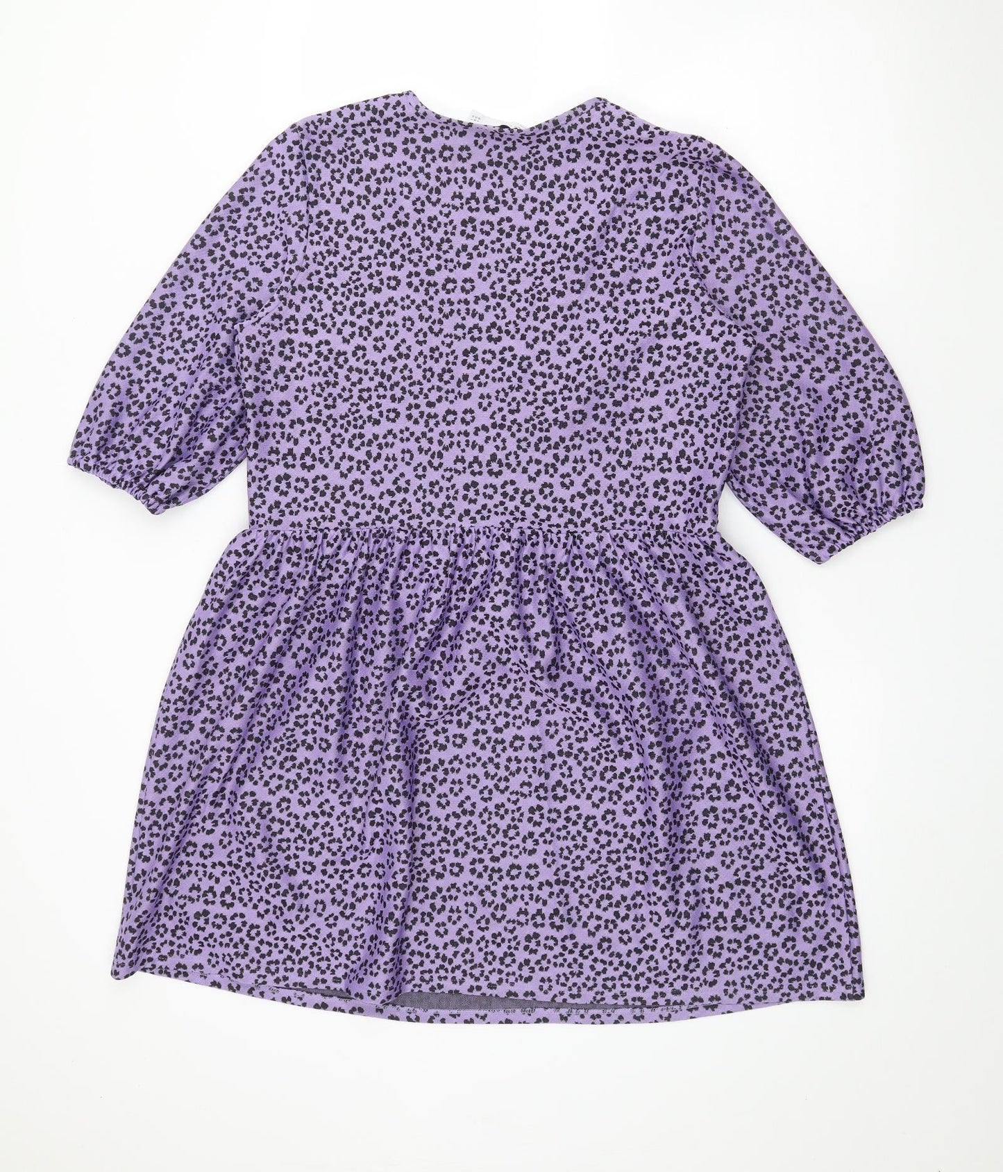 ASOS Womens Purple Animal Print Polyester Fit & Flare  Size 10  V-Neck