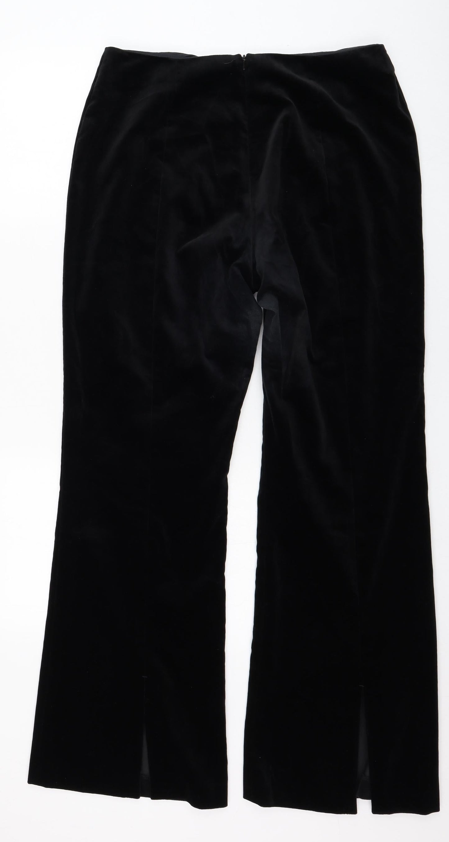 NEXT Womens Black  Cotton Trousers  Size 14 L29 in Regular Zip