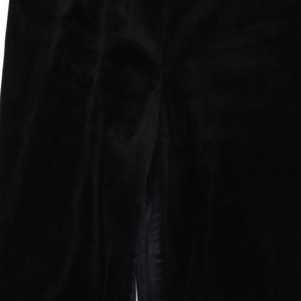 NEXT Womens Black  Cotton Trousers  Size 14 L29 in Regular Zip