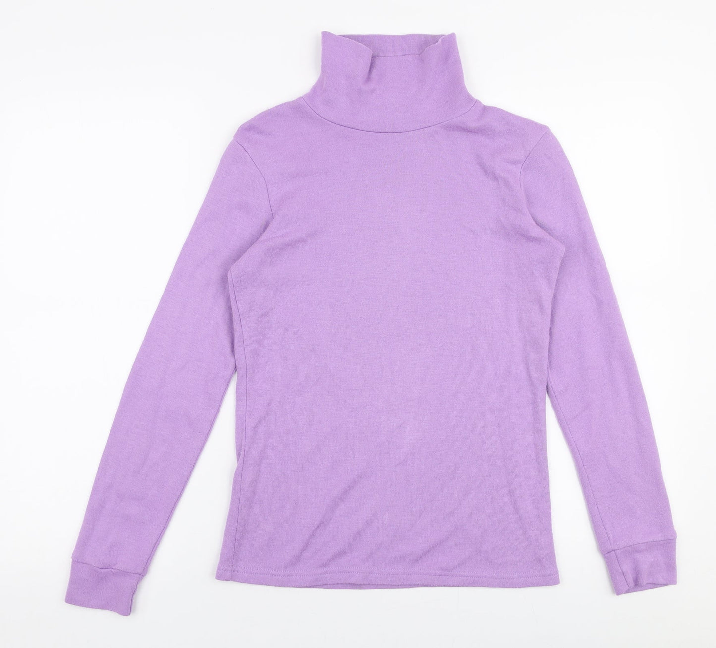 Afibel Womens Purple  Polyester Jersey T-Shirt Size 12 High Neck