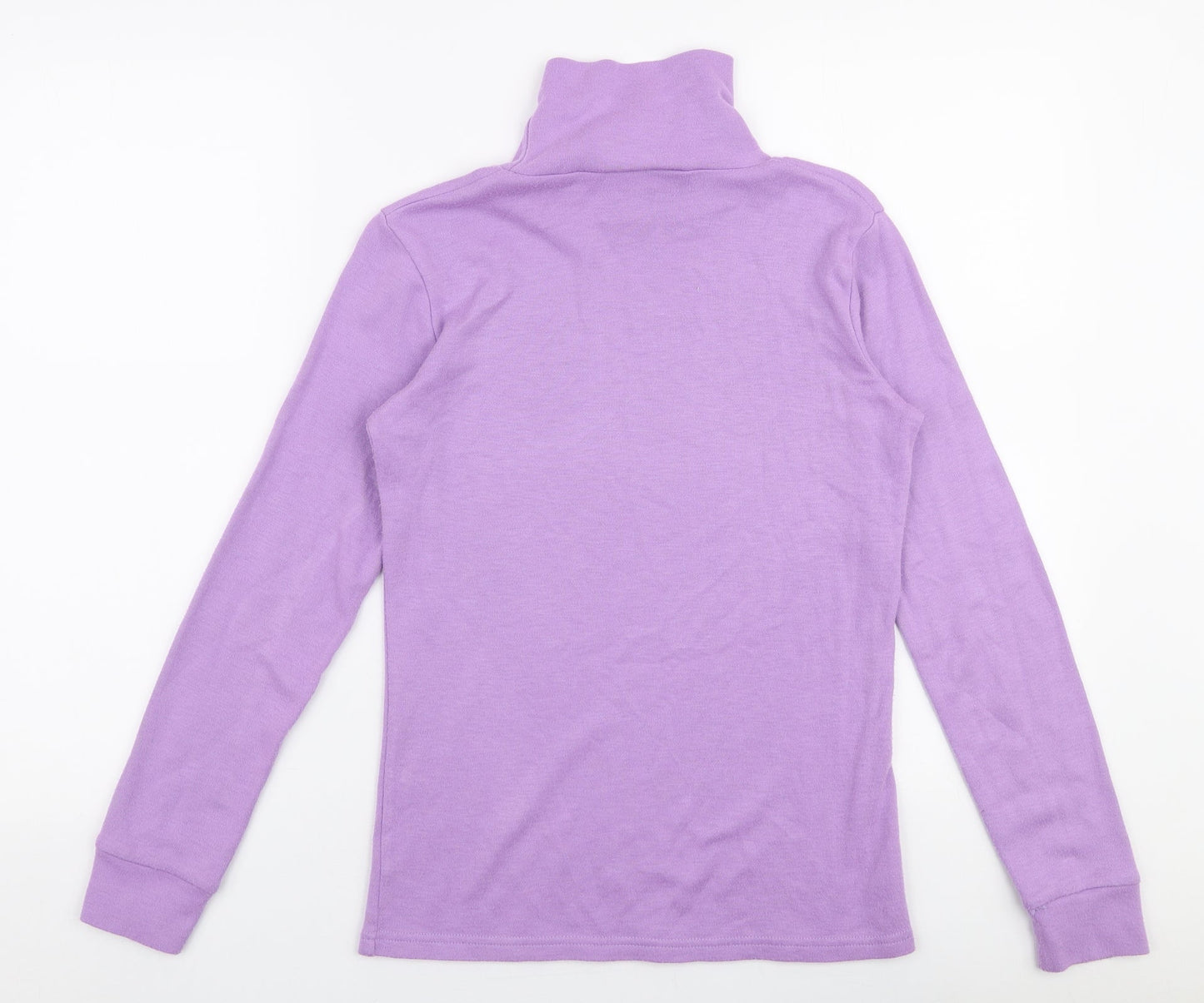 Afibel Womens Purple  Polyester Jersey T-Shirt Size 12 High Neck