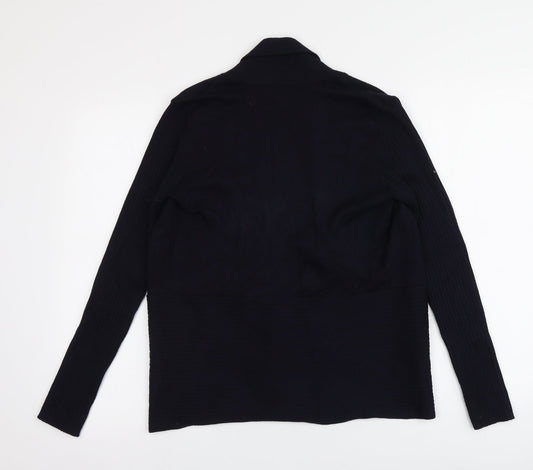 89th & Madison Womens Blue V-Neck  Rayon Cardigan Jumper Size S