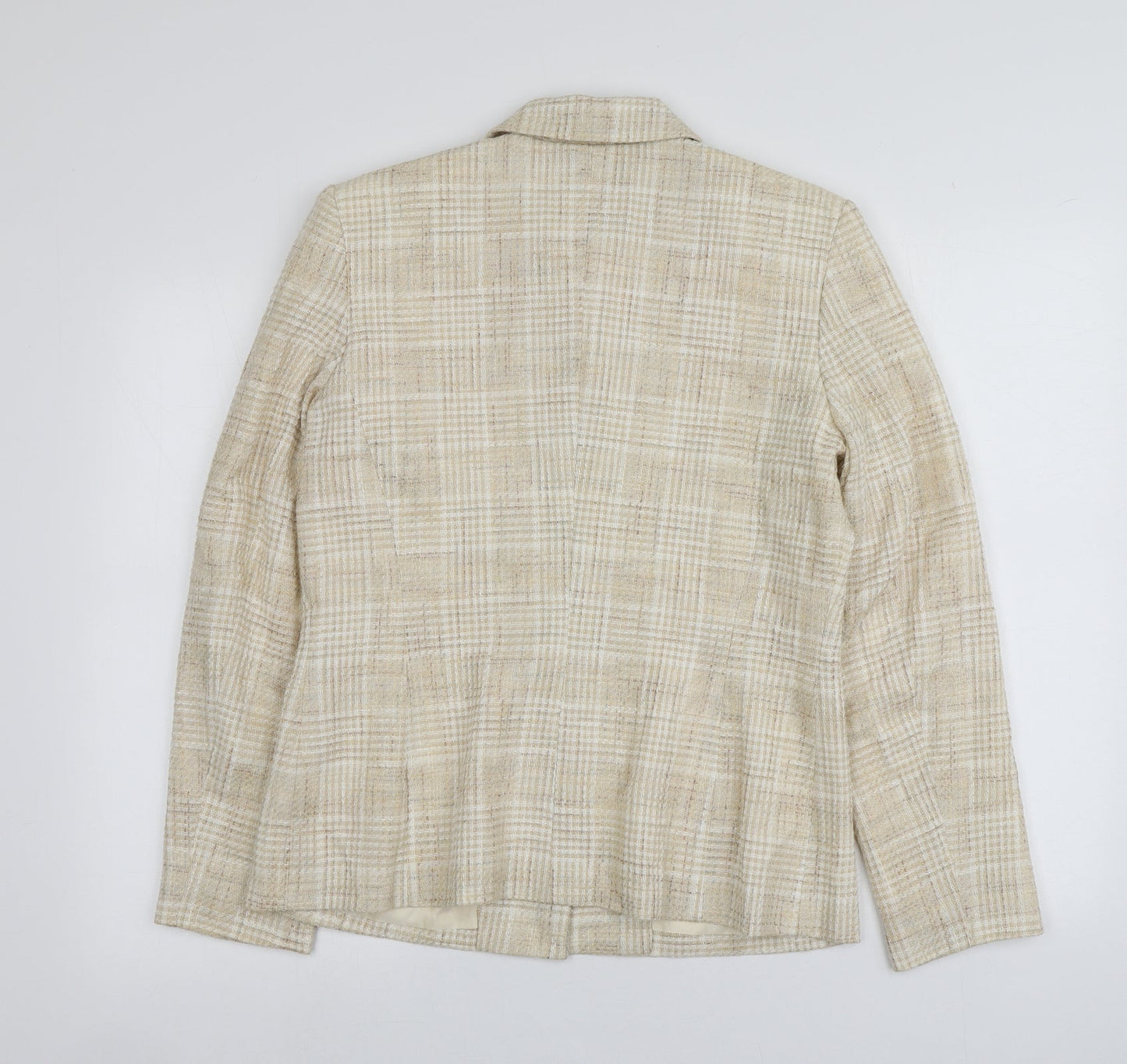 Field Manor Womens Beige Plaid  Jacket  Size 8