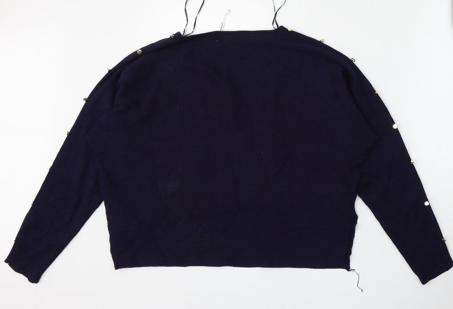 Paramour Womens Blue V-Neck  Viscose Pullover Jumper Size L