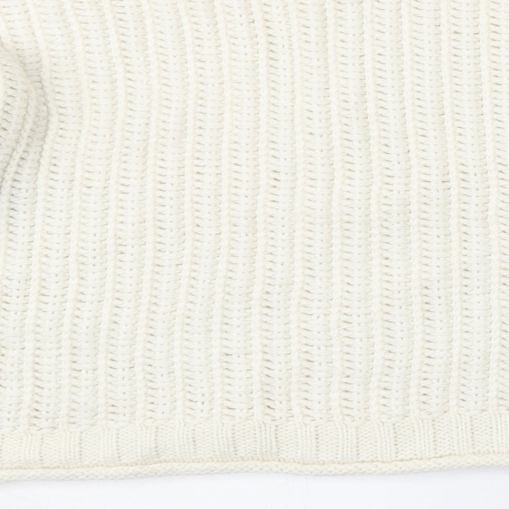 New Look Womens Beige Round Neck  Acrylic Pullover Jumper Size M