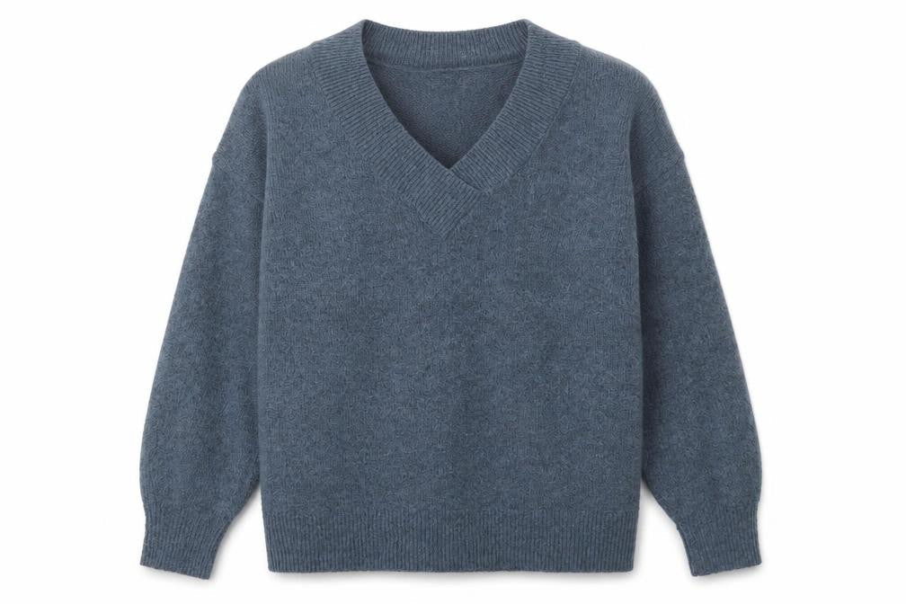 TU Mens Blue V-Neck  Acrylic Pullover Jumper Size M
