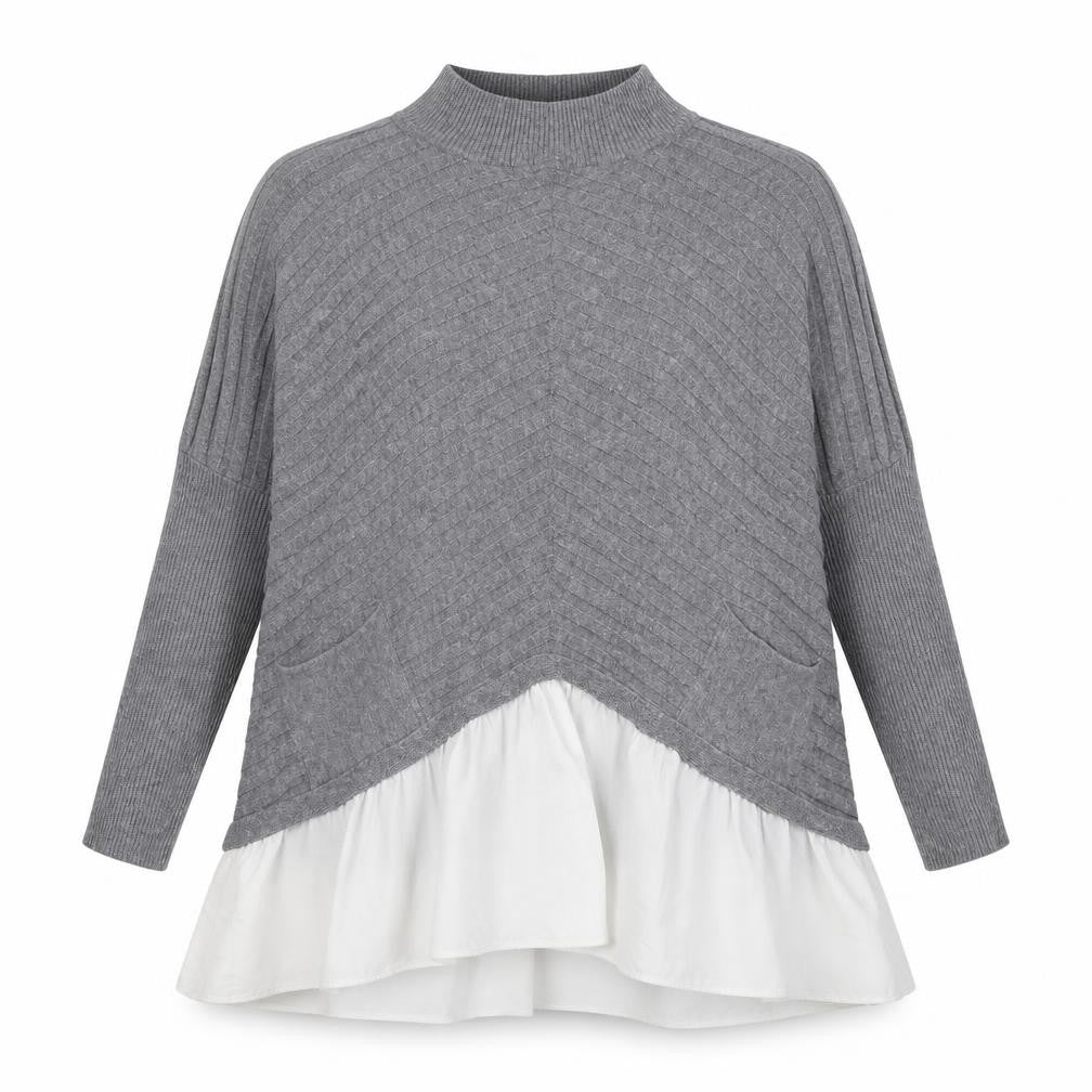 Cameo Womens Grey Round Neck  Viscose Pullover Jumper Size S