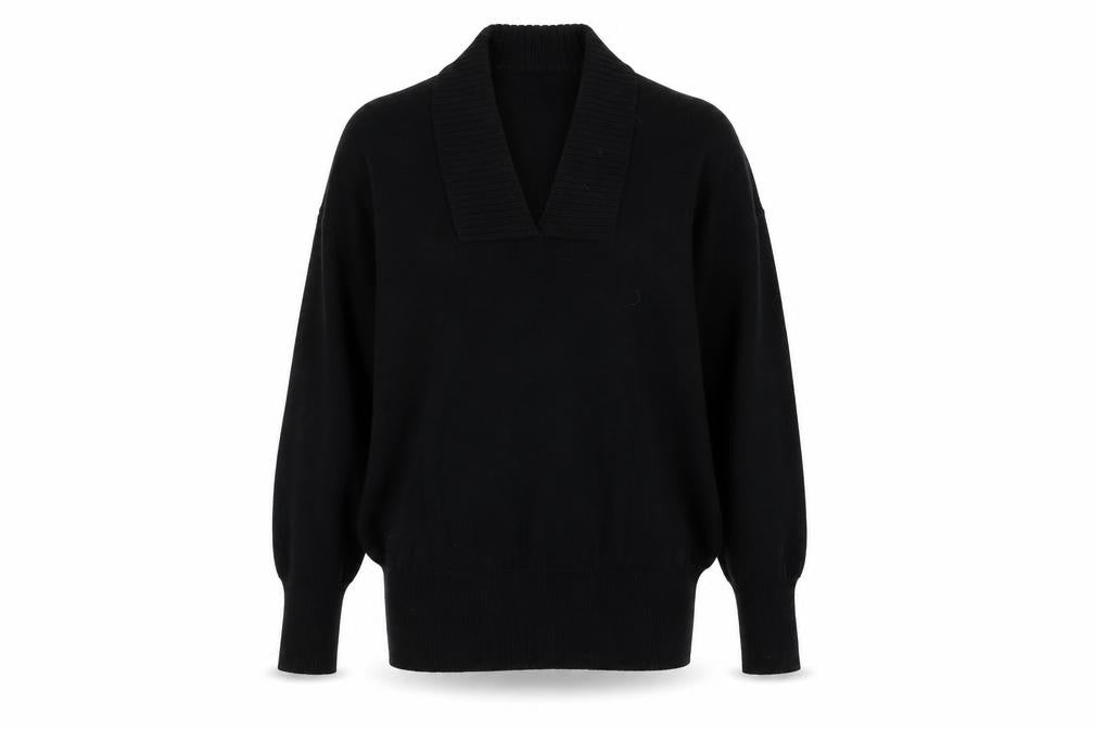 Escorpion Womens Black Collared  Acrylic Pullover Jumper Size 16