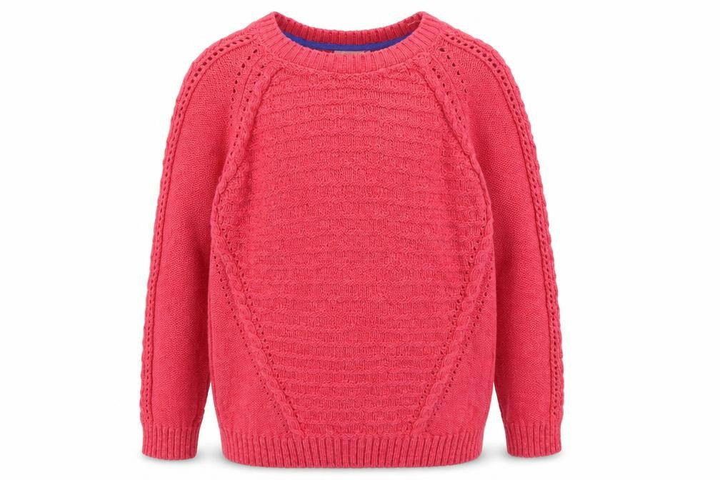 Marks and Spencer Womens Pink Round Neck  Cotton Pullover Jumper Size 8