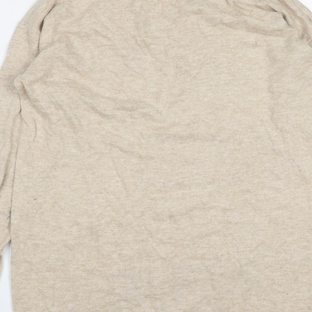 Marks and Spencer Womens Brown Round Neck  Viscose Pullover Jumper Size 10