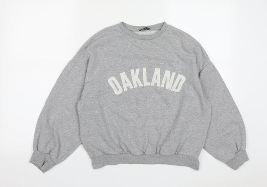 Nasty Gal Womens Grey  Cotton Pullover Sweatshirt Size 4