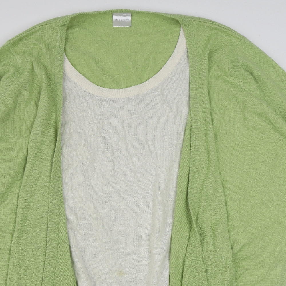 Wardrobe Womens Green Scoop Neck  Acrylic Pullover Jumper Size 28