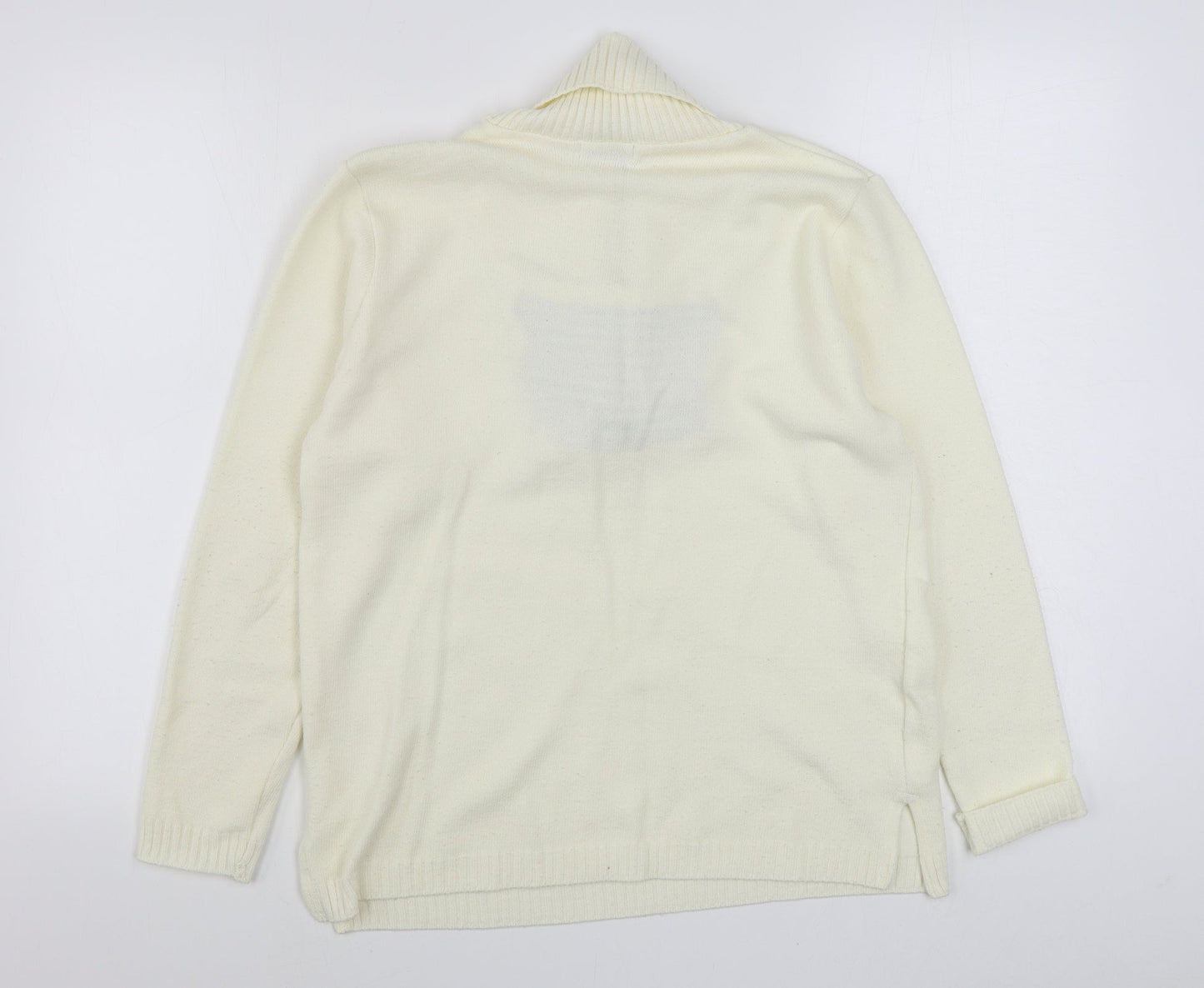 Impressions Mens White Collared  Acrylic Pullover Jumper Size M
