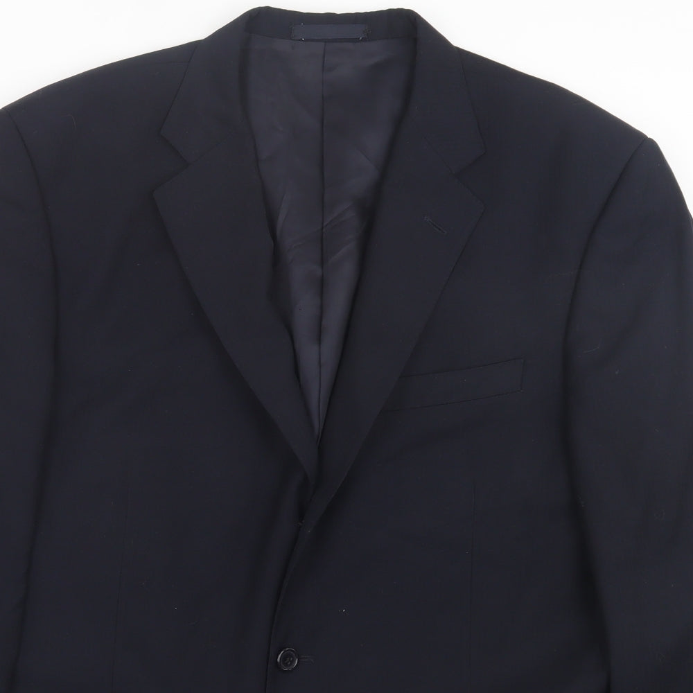 james fowler Mens Blue  Wool Jacket Suit Jacket Size 42