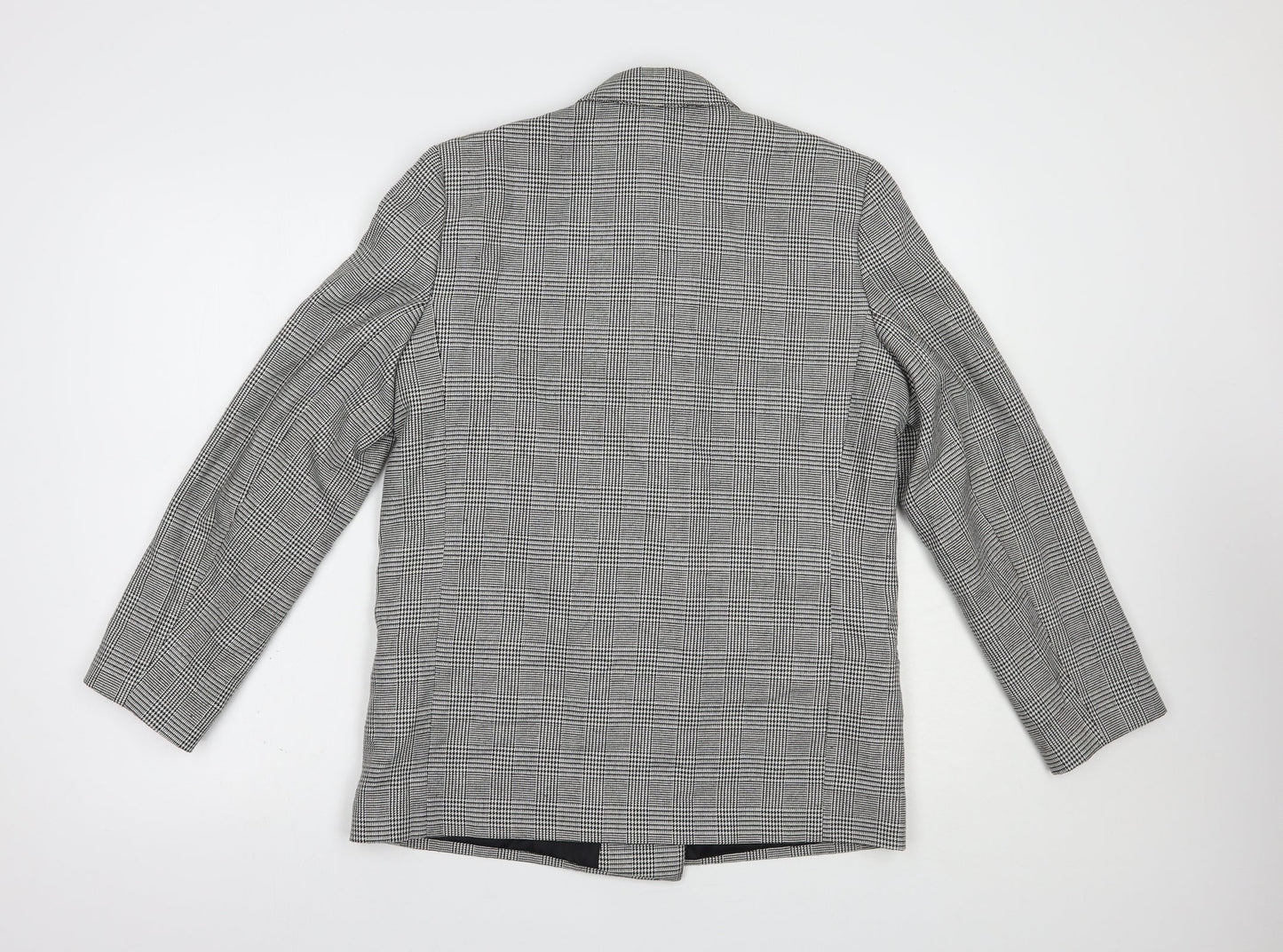 Debenhams Womens Grey Plaid  Jacket Blazer Size 10  Button