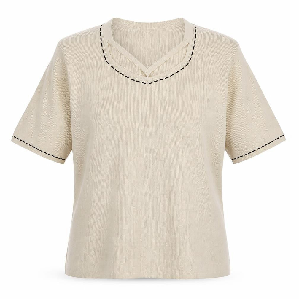 Talisa Womens Beige V-Neck  Viscose Pullover Jumper Size L