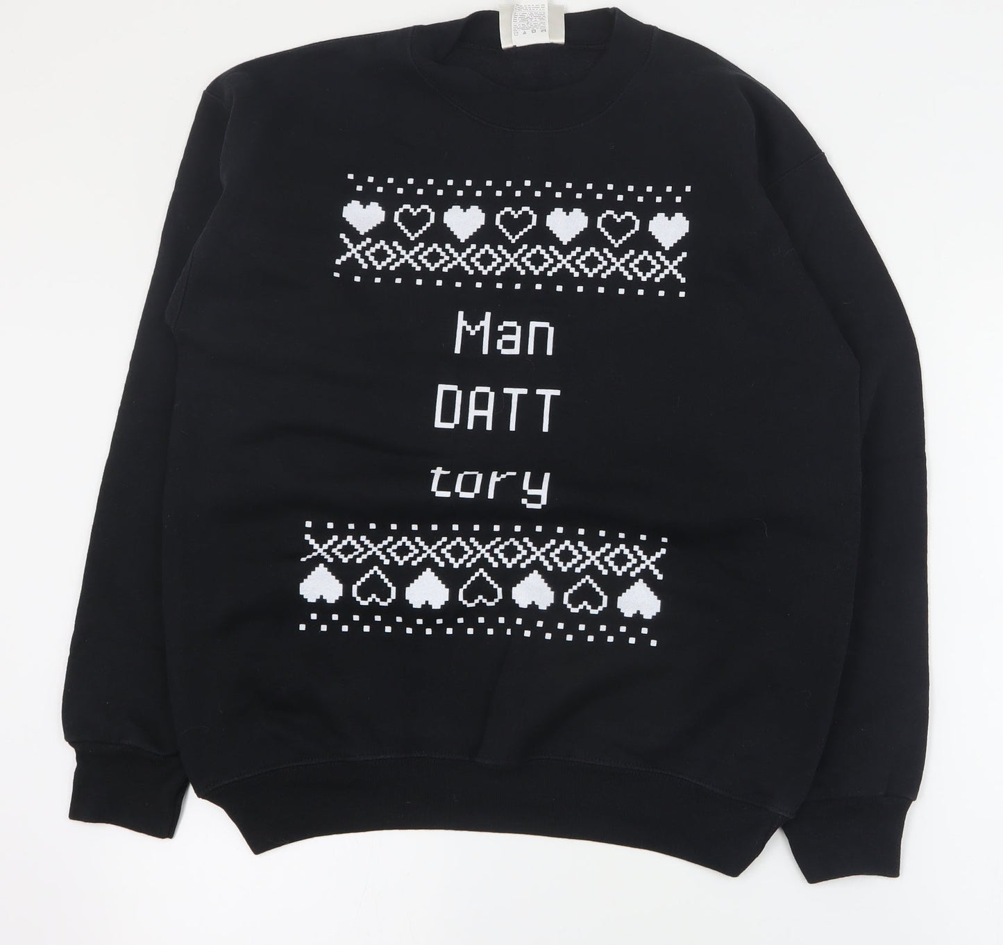 Hanes Womens Black  Cotton Pullover Sweatshirt Size S  Pullover