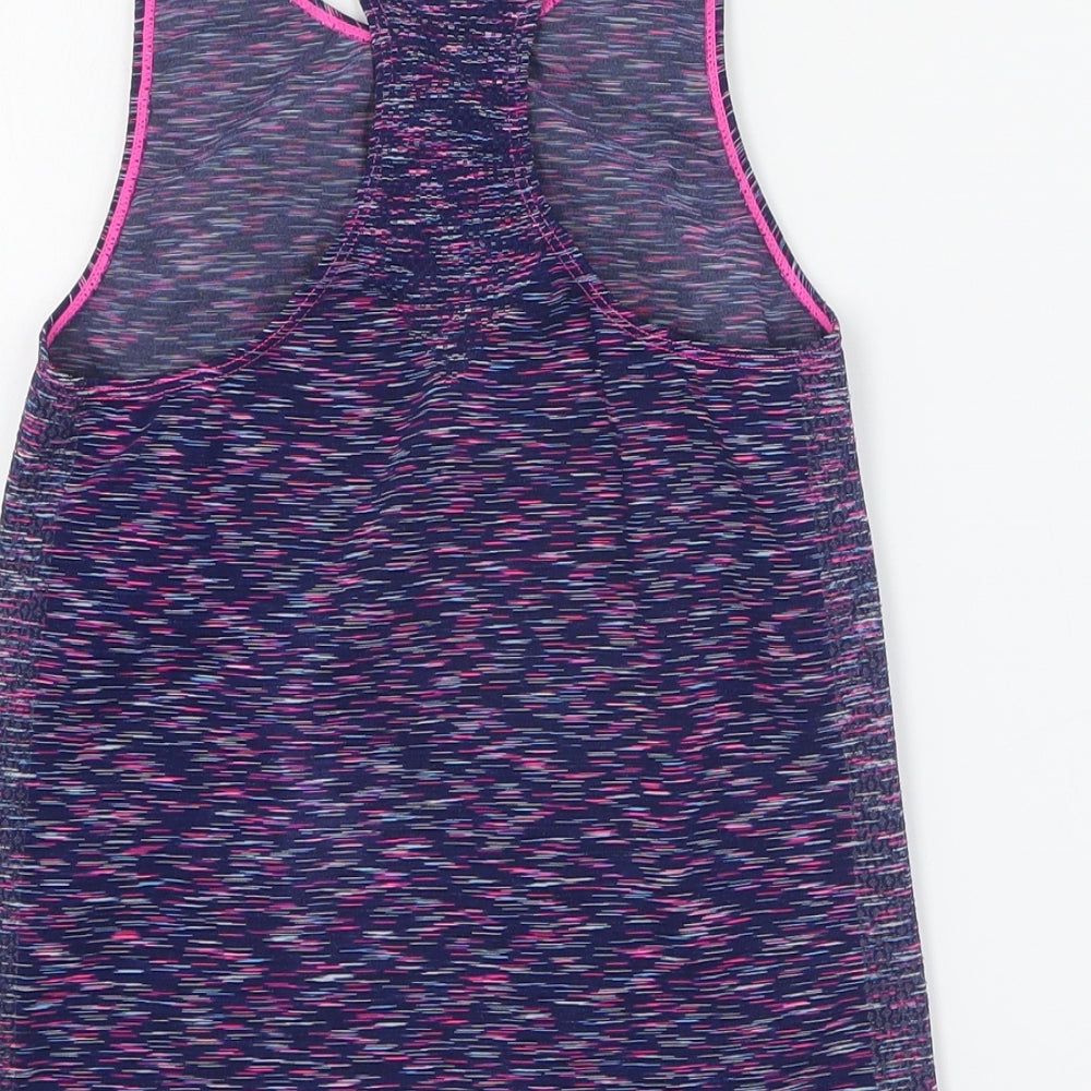 Peacocks Girls Blue  Polyester Basic Tank Size M Round Neck Pullover