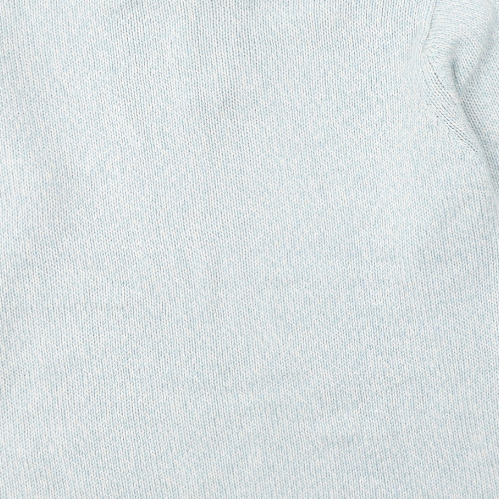 Damart Womens Blue Round Neck  Acrylic Pullover Jumper Size 14
