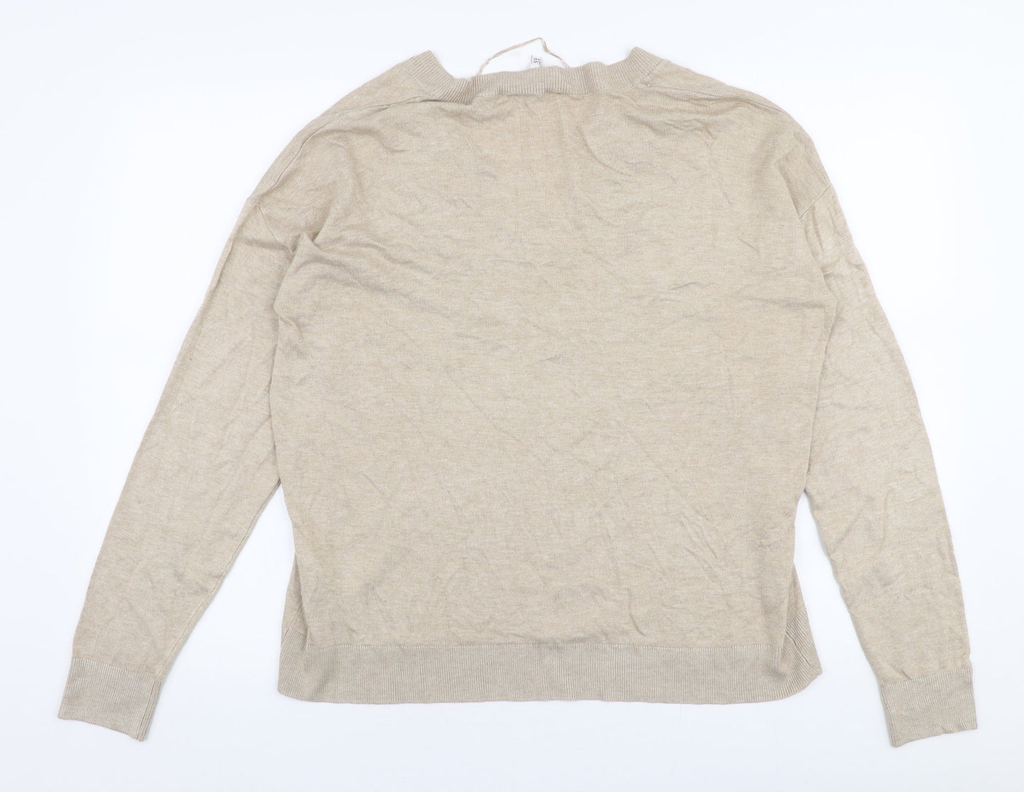 B Young Womens Beige Round Neck  Viscose Pullover Jumper Size L