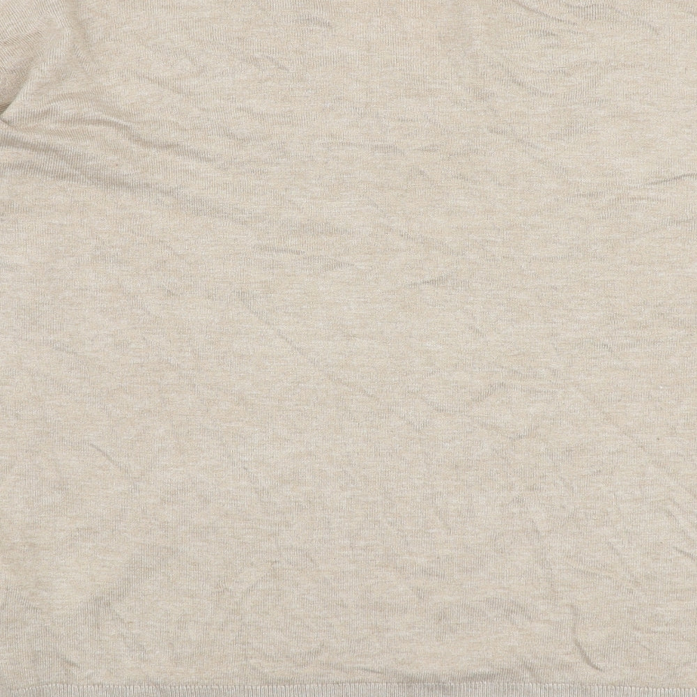 B Young Womens Beige Round Neck  Viscose Pullover Jumper Size L