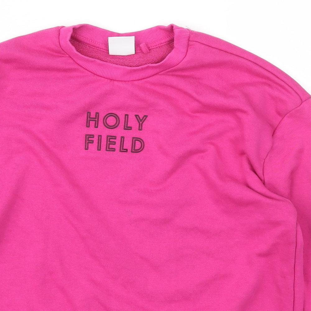 Holyfield Girls Pink  Cotton Pullover Sweatshirt Size M  Pullover