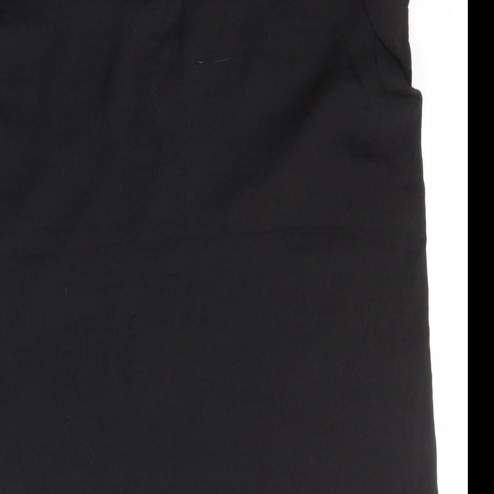 H&M Womens Black  Polyester Basic T-Shirt Size 34 V-Neck