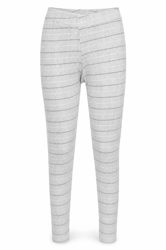 Boohoo Womens Grey Check Viscose Jegging Leggings Size 8 L24 in