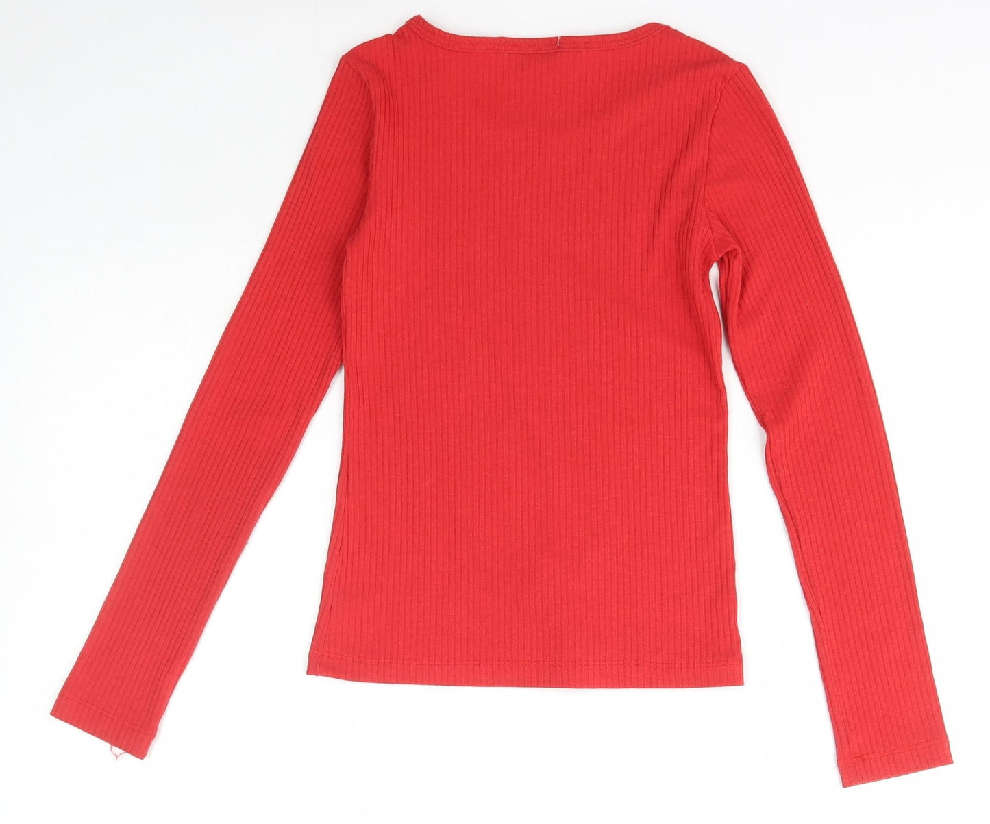Fanyland Womens Red Scoop Neck  Polyester Pullover Jumper Size S