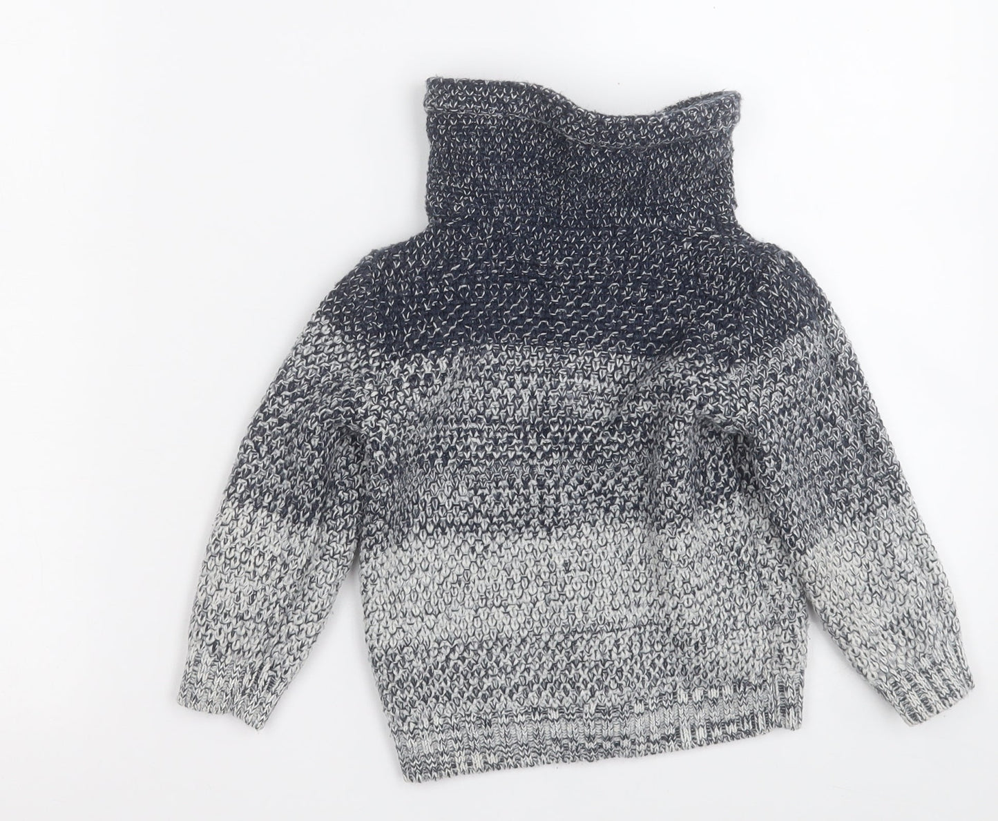 Primark Boys Grey High Neck  Cotton Pullover Jumper Size 2-3 Years