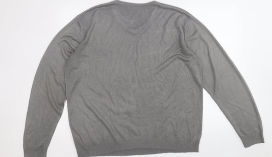 westrock Mens Grey Round Neck  Acrylic Pullover Jumper Size L