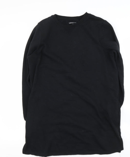 capsual Womens Black  Cotton Pullover Hoodie Size 12