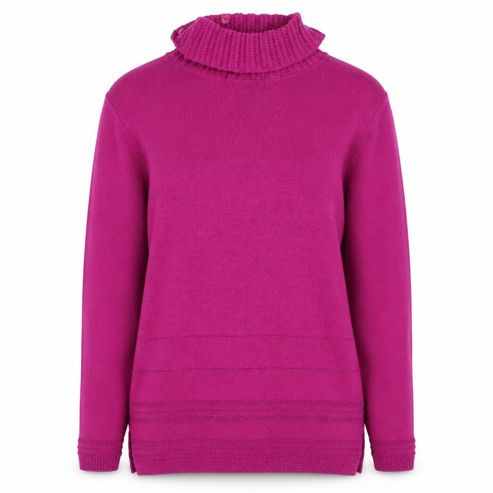 Pure Natural  Womens Purple Roll Neck  Acrylic Pullover Jumper Size S