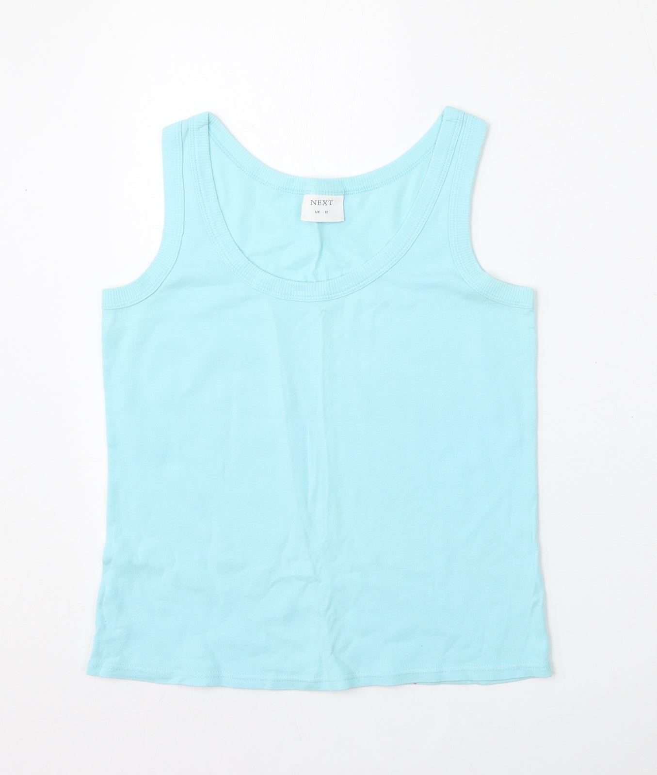 NEXT Womens Blue  Cotton Basic Tank Size 12 Round Neck