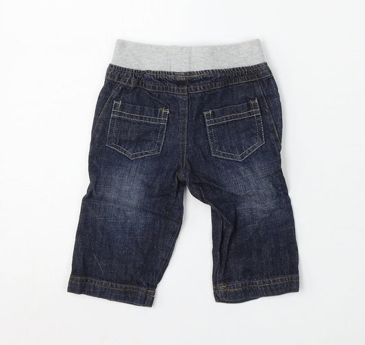 Babaluno Boys Blue  Cotton Jogger Jeans Size 3-6 Months