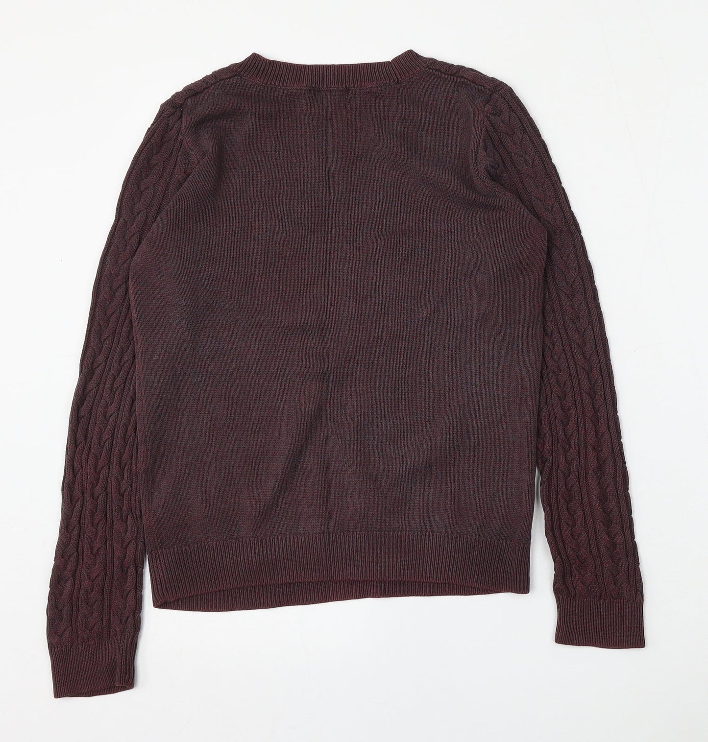 H&M Womens Red Round Neck  Acrylic Pullover Jumper Size S