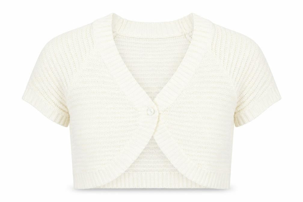Bonmarché Womens Ivory V-Neck Acrylic Cardigan Jumper Size L