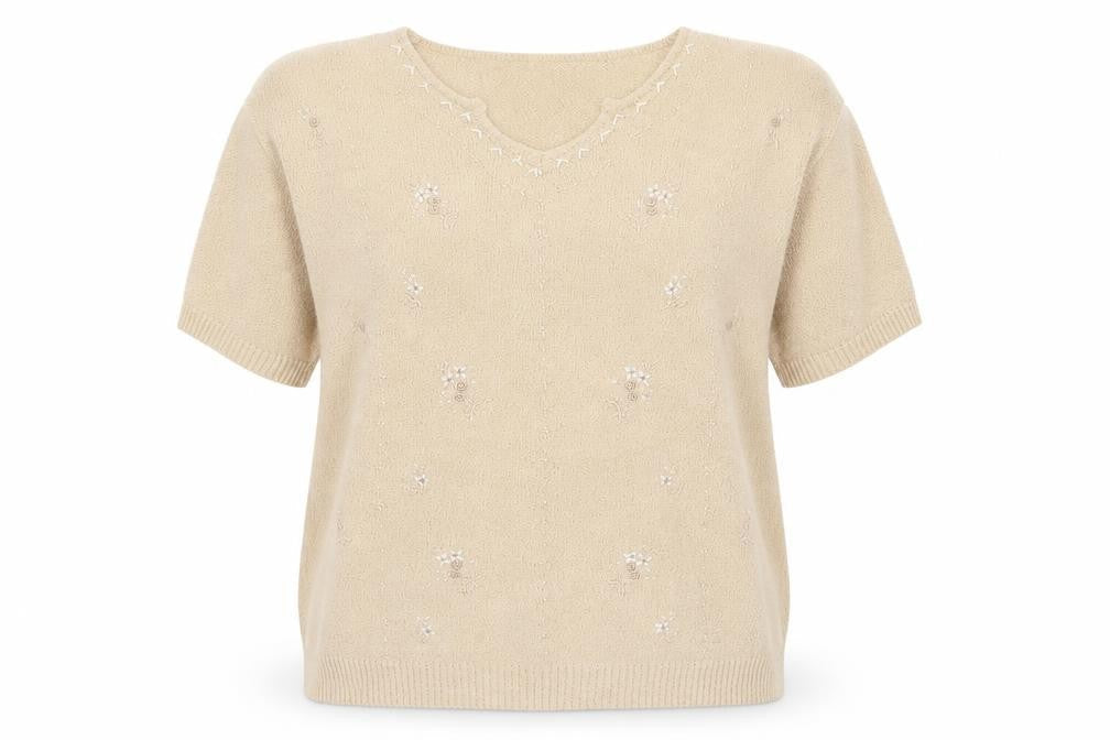 Berkertex Womens Beige Round Neck  Acrylic Pullover Jumper Size 14