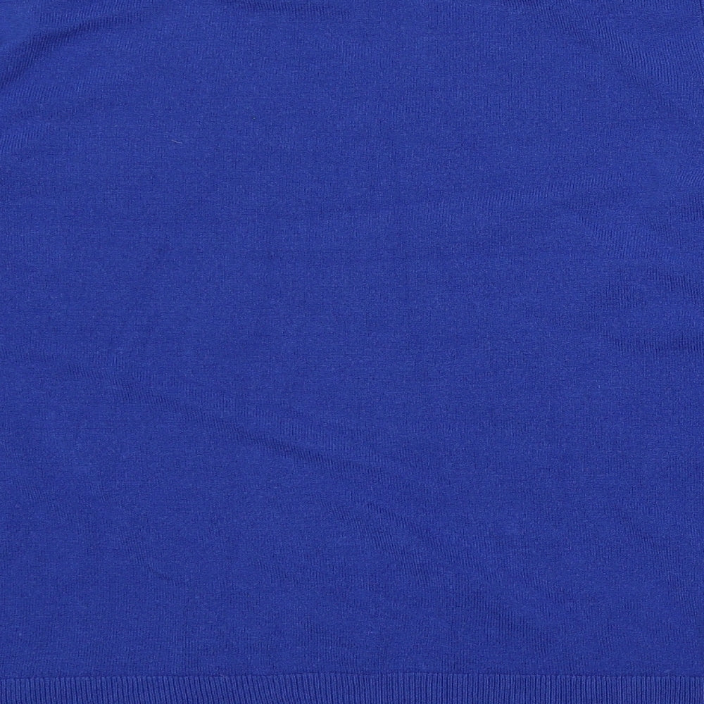 Marks Womens Blue Round Neck  Polyester Pullover Jumper Size L