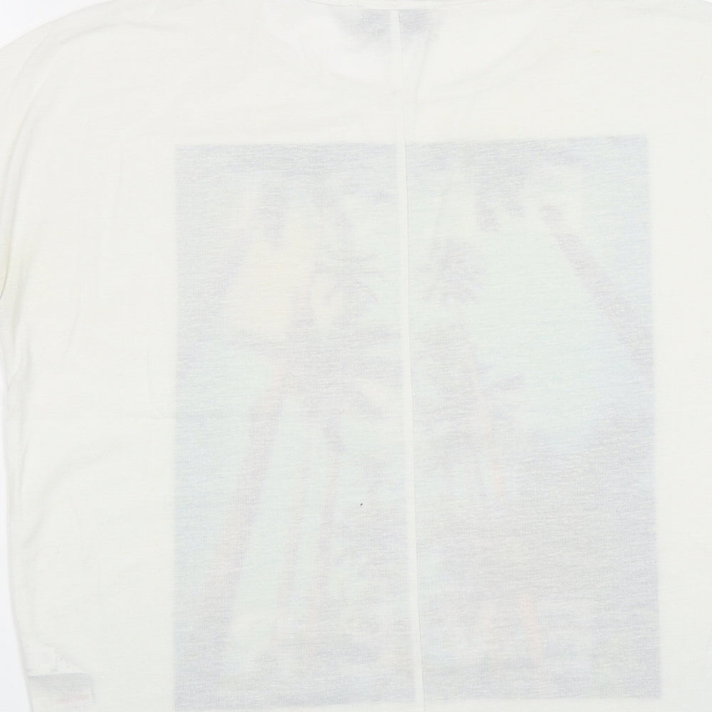 NEXT Womens White  Polyester Basic T-Shirt Size 6 Round Neck