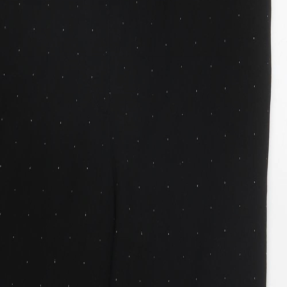 H&M Womens Black Polka Dot Polyester Trousers  Size 12 L26 in Regular