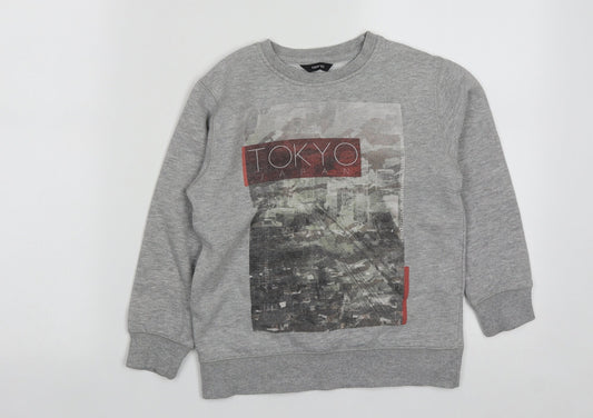 George Boys Grey  Cotton Pullover Sweatshirt Size 5-6 Years