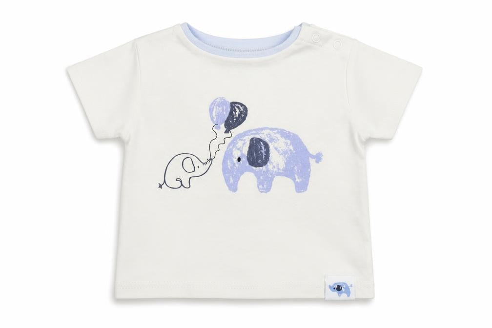 Watch Me Grow Baby White  100% Cotton Basic T-Shirt Size 3-6 Months Round Neck Button