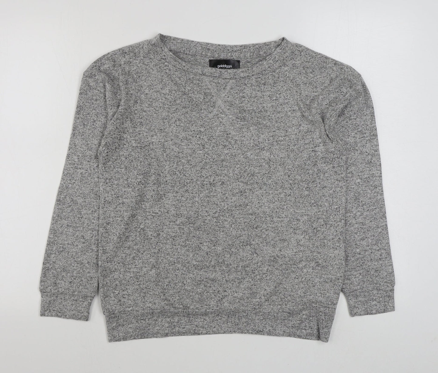 Golddigga Womens Grey  Viscose Pullover Sweatshirt Size 10  Pullover