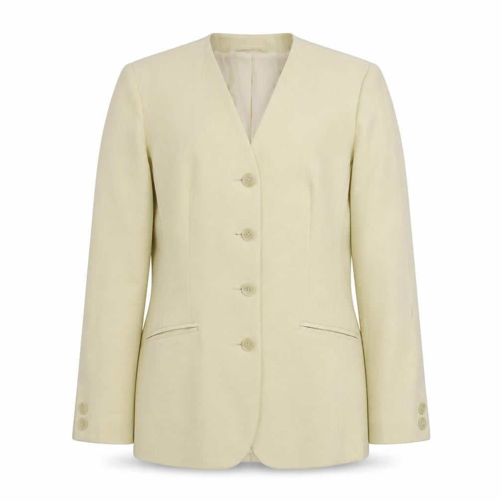 Preworn Womens Beige   Jacket Blazer Size 12  Button